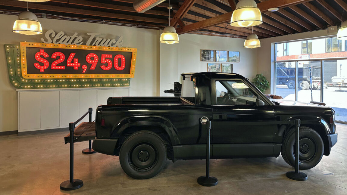 Slate opens its first showroom for its affordable electric vehicle amid anticipation for production start