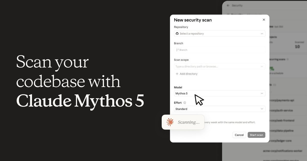 Anthropic تتيح نموذج Mythos 5 لفحص الثغرات عبر Claude Security لعملاء Enterprise
