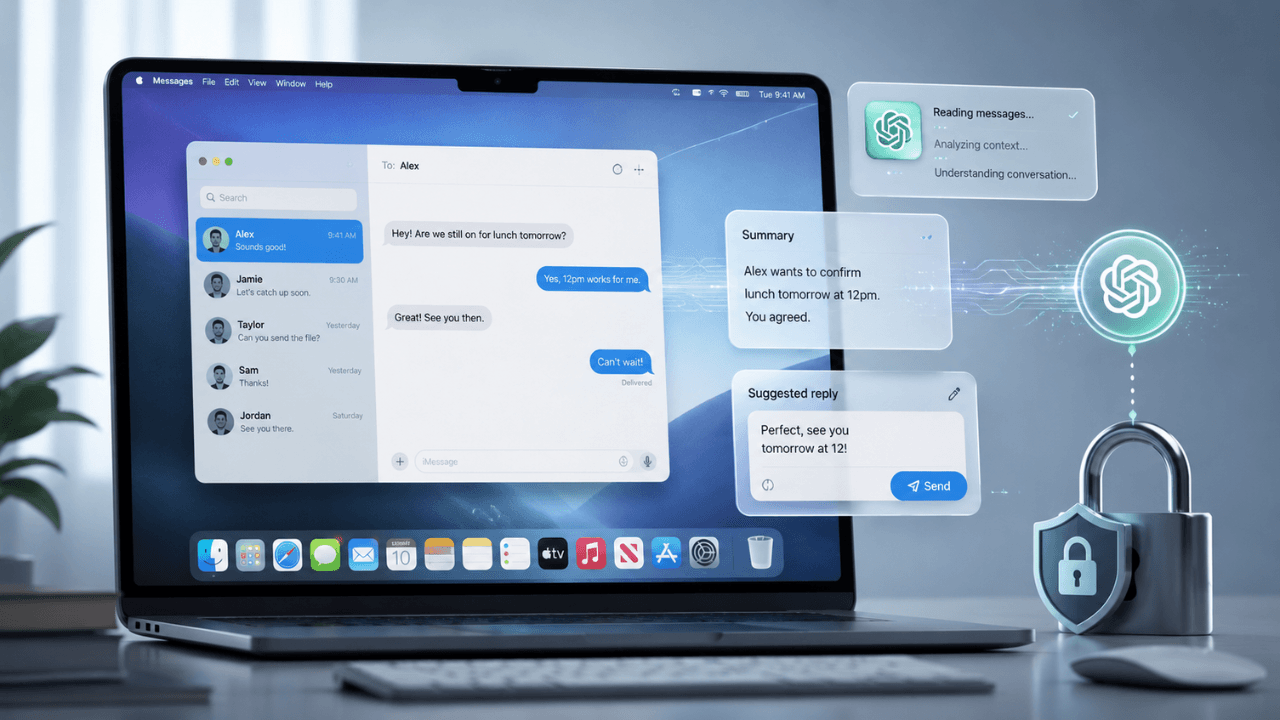ChatGPT يقرأ رسائل iMessage على Mac ويرسل الردود بموافقة المستخدم
