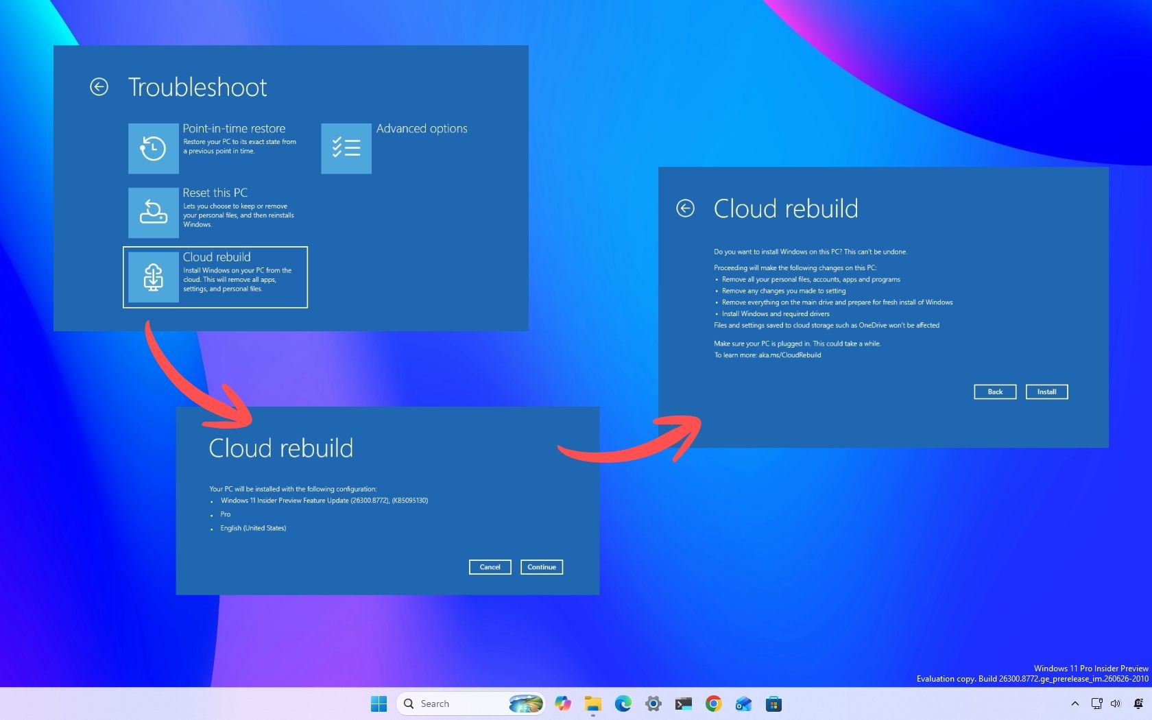 مايكروسوفت تطلق ميزة Cloud Rebuild لاستعادة ويندوز 11 دون الحاجة لأقراص USB