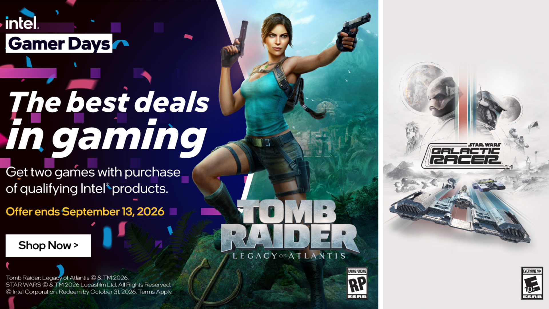 إنتل تطلق حملة Gamer Days 2026 مع لعبتي Tomb Raider وSTAR WARS