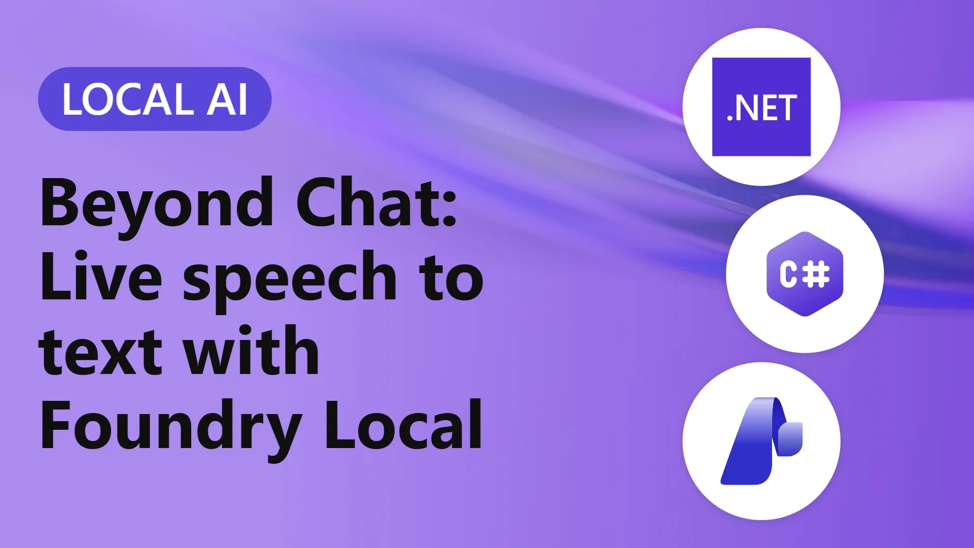 بناء تحويل حي من الكلام إلى نص محلياً باستخدام Foundry Local وC#