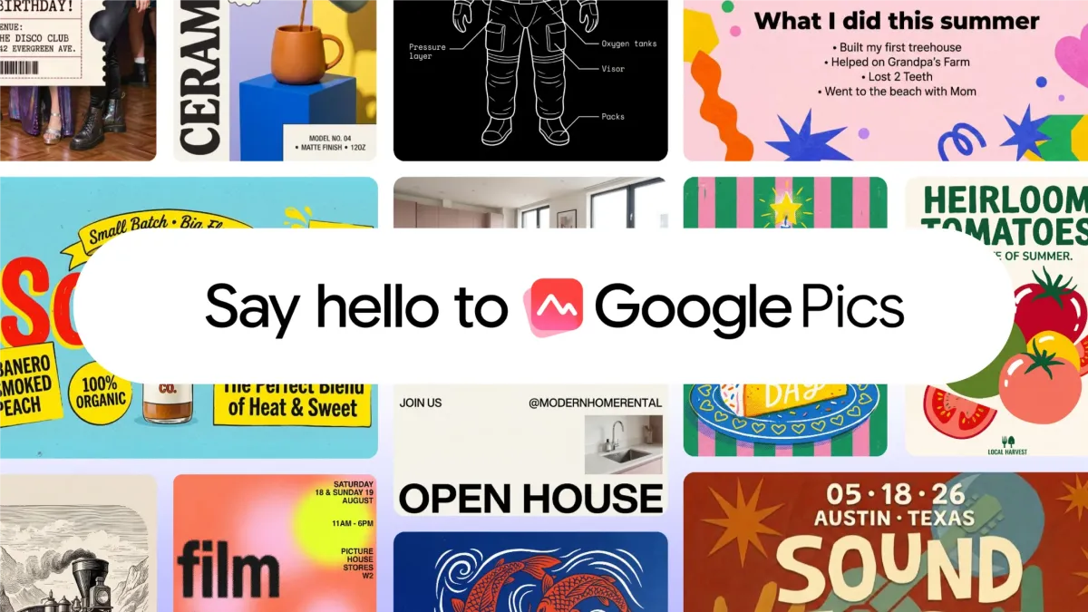 Google تطلق Pics لإنشاء التصاميم بالوصف النصي داخل Workspace